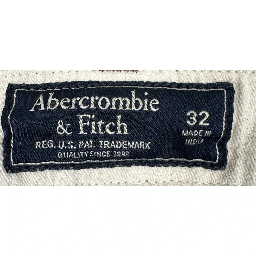 Abercrombie Fitch Shorts Mens 32 Burgundy Tropical Palm Leaf Khakis Chino Casual
